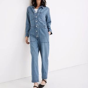 Madewell Denim Relaxed Coverall Jumpsuit in Glenroy Wash